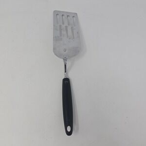 Vintage EKCO Slotted Spatula 12" USA Black Plastic Handle